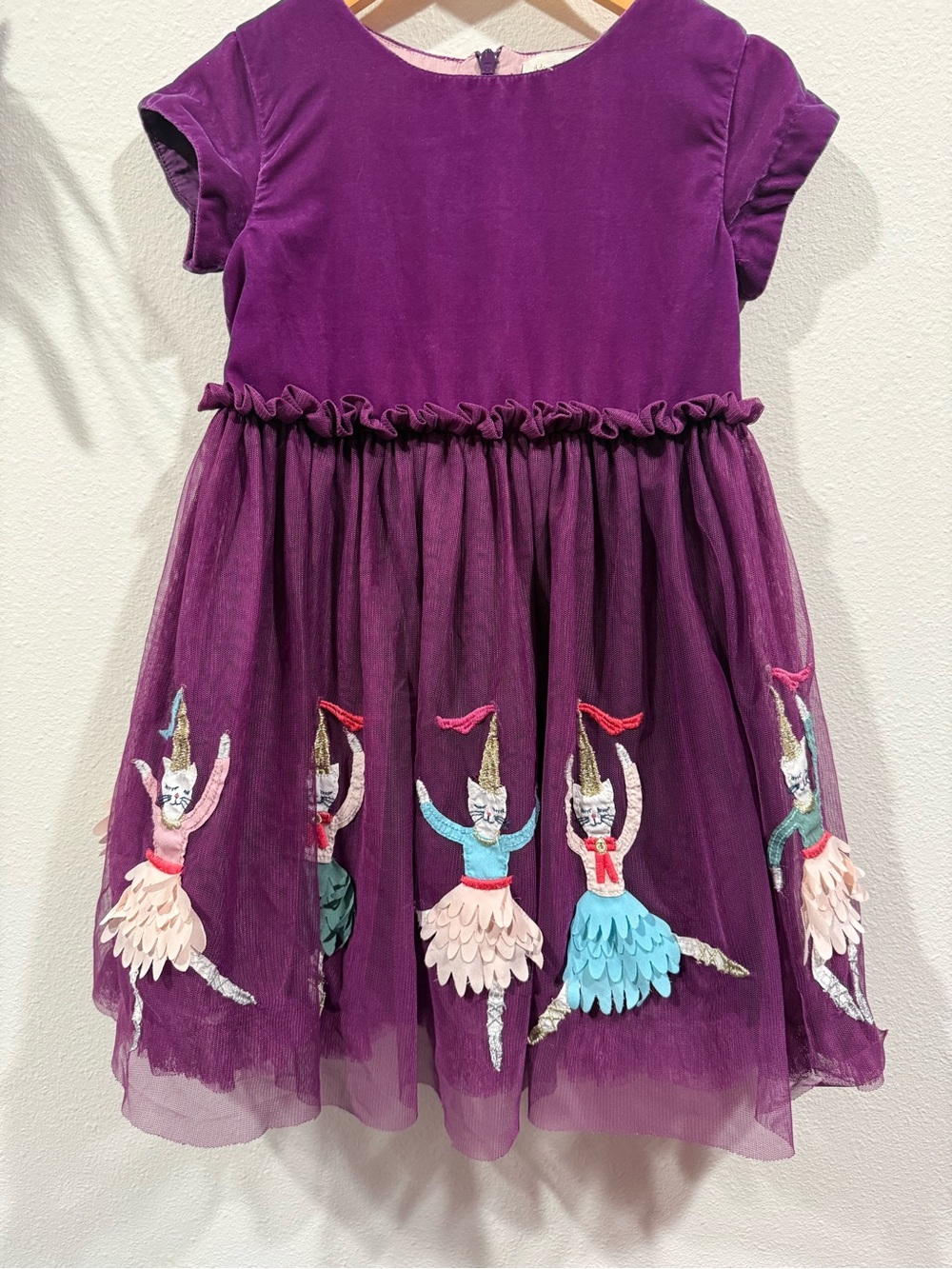 Mini Boden Cat Ballerina Tulle Velvet Dress